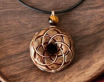 Orgonit Torus Halskette: Kupfer Rodin Spule, Kristall Vortex Anhänger