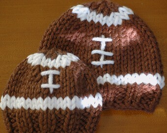 Knit Football Hat - Pattern - 3 sizes