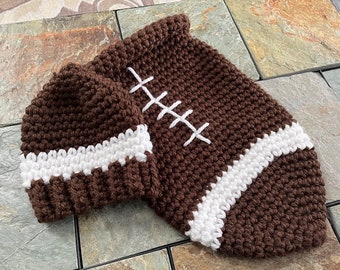 Crochet Football Cocoon and Hat - Pattern