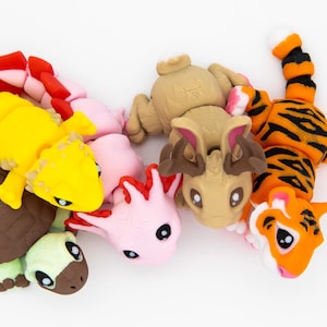 Cute Fidgeting Friends: 5 Mini 3D Printed Animal Figures!