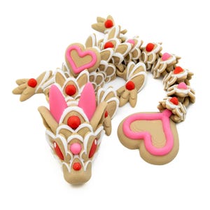 Heart Cookie Dragon Toy - Articulated, Flexible, Fun - Perfect Gift for Valentine&#39;s Day