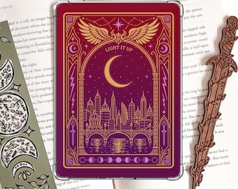 Light It Up Kindleインサート | クレセントシティにインスパイアされたブライス・ハント | ブック好きのためのKindleケースデカール | ミッドガルド・リーダーへのギフト