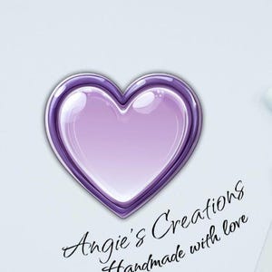 Sticker vinyle fait main coeur bulle violet vif | Mat, laminé brillant ou holographique | Joli cadeau néon futuriste pour la Saint-Valentin