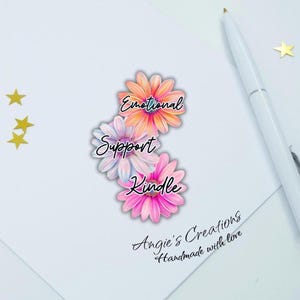 Adesivo de vinil floral Kindle feito à mão com suporte emocional | Laminado brilhante, holográfico ou fosco | Livros de leitura estéticos com flores literárias
