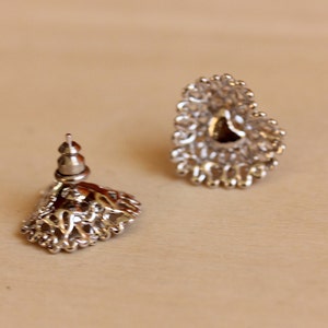 Silver Doily Heart Studs image 2