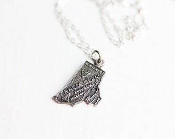 State Charm Necklace - Rhode Island