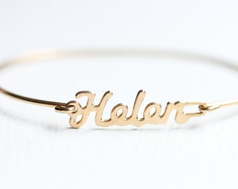 Helen Name Bracelet Gold, Name Bracelet, Vintage Name Bracelet Gold, Vintage Name Bracelet, Gold Bracelet, Vintage Bracelet