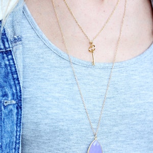 Key Necklace Gold, Key Necklace, Key Charm Necklace, Skeleton Key Necklace, Gold Charm Necklace, Love Necklace, Key