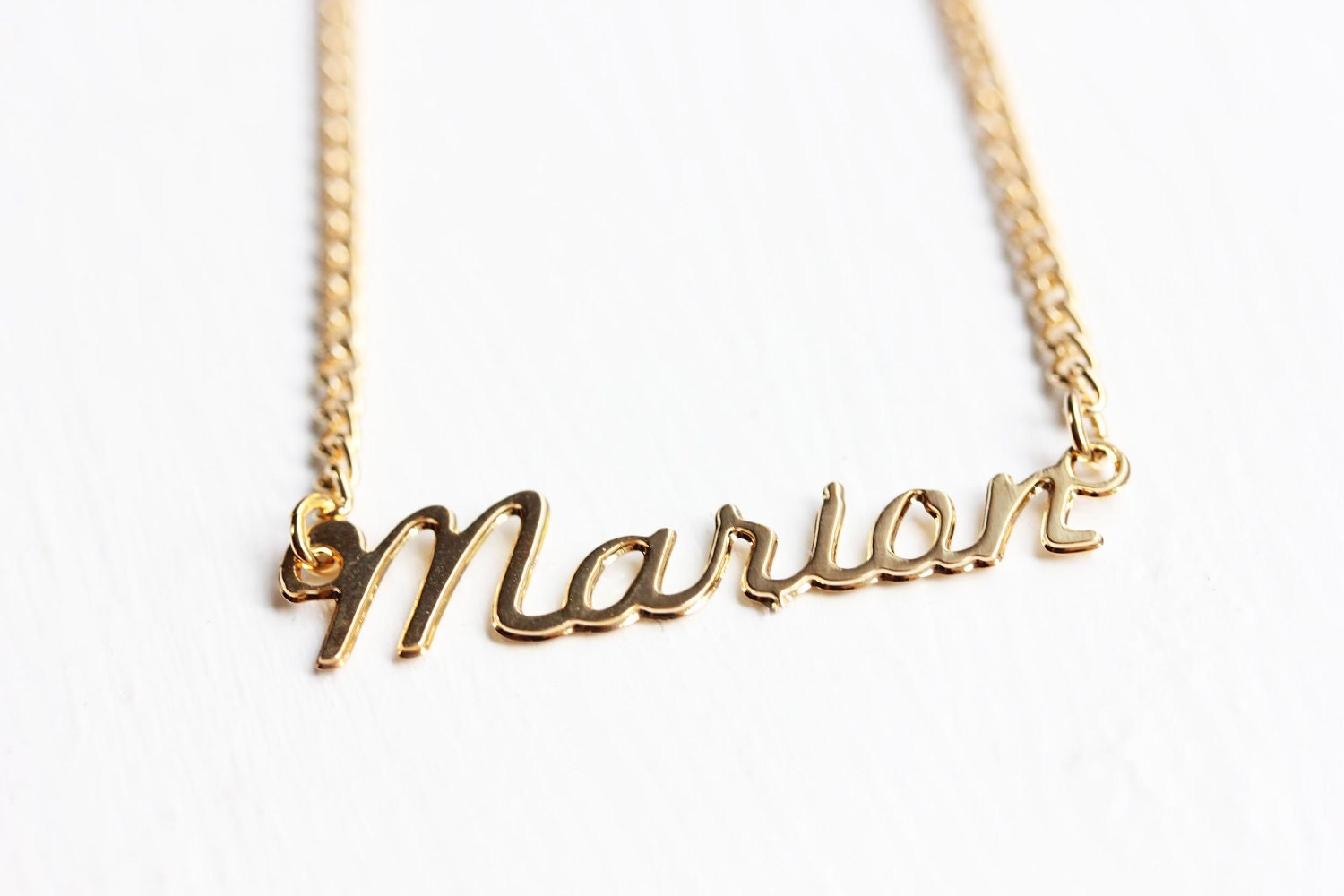 Marian Name Necklace Gold Name Necklace Vintage Name Etsy