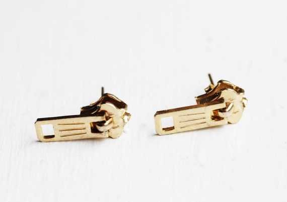 Gold Zipper Earrings Zipper Studs -  Canada