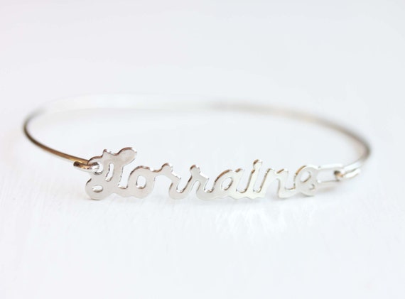 Lorraine Name Bracelet Silver, Name Bracelet, Vint