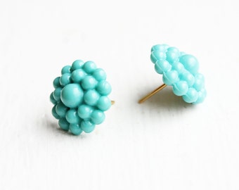 Turquoise Flower Studs, Turquoise Studs, Flower Studs, Plastic Studs, Colorful Studs, Large Studs