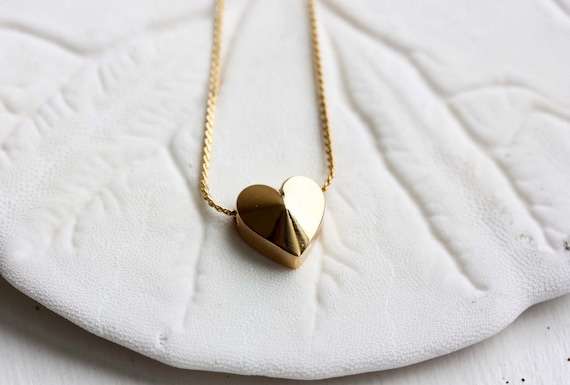 Heart Necklace Gold, Heart Necklace, Vintage Hear… - image 2