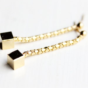 Chain Cube Earrings image 2