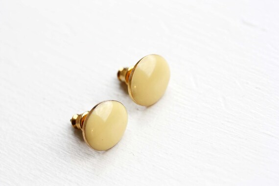 Yellow Oval Studs, Yellow Studs, Colorful Studs, … - image 2