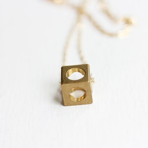 Brass Cube Necklace image 1