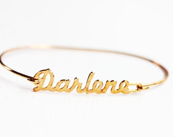 Darlene Name Bracelet Gold, Name Bracelet, Vintage Name Bracelet Gold, Vintage Name Bracelet, Gold Bracelet, Vintage Bracelet