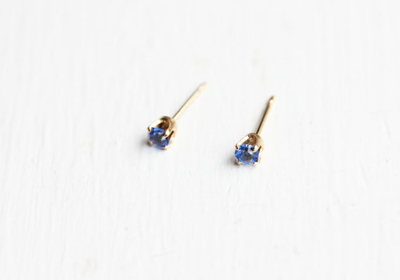 Blue Crystal Studs, Tiny Crystal Studs, Small Cry… - image 2