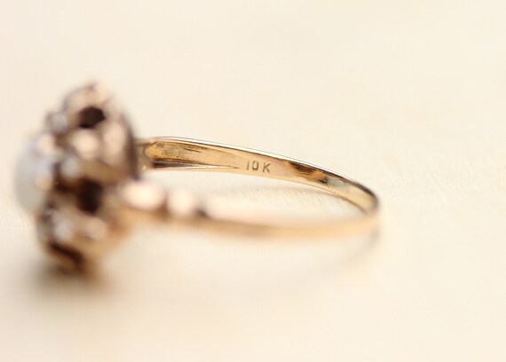 Opal Cluster Ring, Opal Ring, Gold Opal Ring, 10K… - image 4