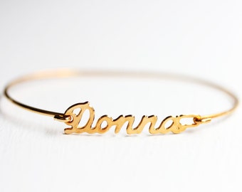 Donna Name Bracelet Gold, Name Bracelet, Vintage Name Bracelet Gold, Vintage Name Bracelet, Gold Bracelet, Vintage Bracelet