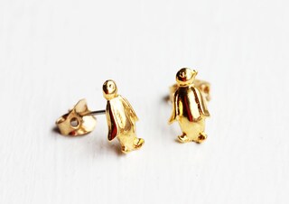 Orecchini A Goccia Pinguino In Argento Sterling 925 - Gioiello Ipoallergenico Per Lei - Regalo Di Natale