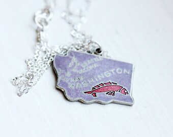 State Charm Necklace - Washington