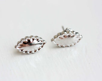 Silver Paisley Studs, Oval Studs, Silver Oval Studs, Silver Studs, Small Silver Studs, Vintage Silver Studs