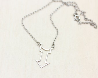 Silver Arrow Necklace, Arrow Necklace, Silver Chain Necklace, Silver Necklace, Arrow Charm Necklace, Silver Arrow