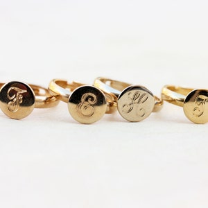 Initial Gold Ring, Initial Ring, Round Gold Ring, Monogram Ring, Signet Ring, Round Gold Ring, Gold Signet Ring, F,N,H