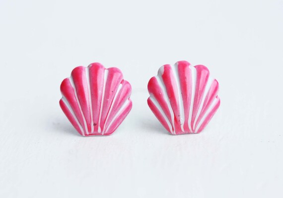 Seashell Studs, Enamel Shell Studs, Enamel Studs,… - image 3