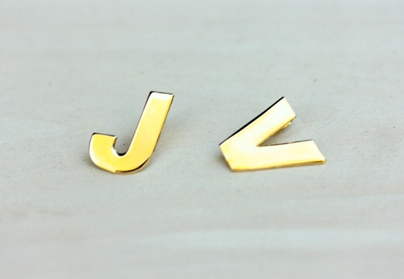 Gold Initial Pin, Initial Pin, Gold Letter Pin, S… - image 5