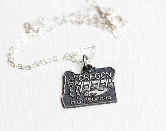 State Charm Necklace - Oregon