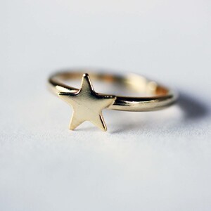 Star Ring Gold, Delicate Star Ring, Adjustable Star Ring, Vintage Star Ring, Gold Star Ring, Small Gold Star Ring, Star Shaped Ring image 3