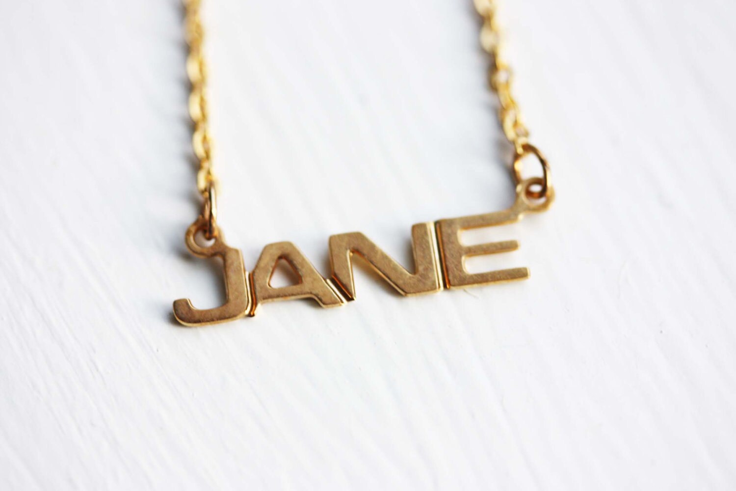 Jane Name Necklace Gold Name Necklace 