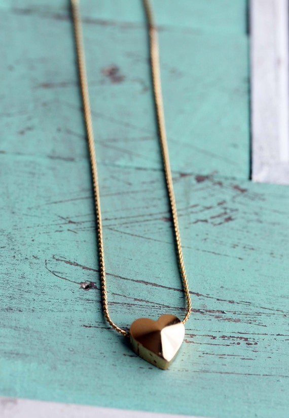 Heart Necklace Gold, Heart Necklace, Vintage Hear… - image 3