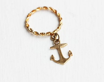 Anchor Ring Gold, Anchor Ring, Nautical Ring, Ship Ring, Gold Ring, Charm Ring