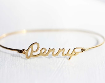 Penny Name Bracelet Gold, Name Bracelet, Vintage Name Bracelet Gold, Vintage Name Bracelet, Gold Bracelet, Vintage Bracelet