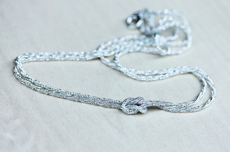 Knot Chain Necklace, Silver Knot Necklace, Gold Knot Necklace, Chain Necklace, Knot Necklace, Short Chain Necklace, Short Necklace, Knot image 2