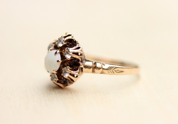 Opal Cluster Ring, Opal Ring, Gold Opal Ring, 10K… - image 3