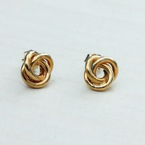 Knot Studs Gold Silver, Vintage Knot Studs, Love Knot Studs, Gold Knot Studs, Knot Studs, Round Knot Studs, Gold Stud Earrings, Studs