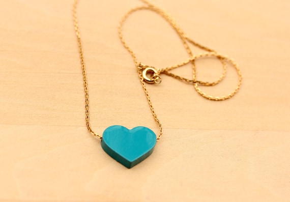 Turquoise Heart Necklace - image 2