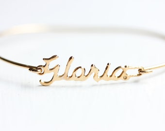 Gloria Name Bracelet Gold, Name Bracelet, Vintage Name Bracelet Gold, Vintage Name Bracelet, Gold Bracelet, Vintage Bracelet