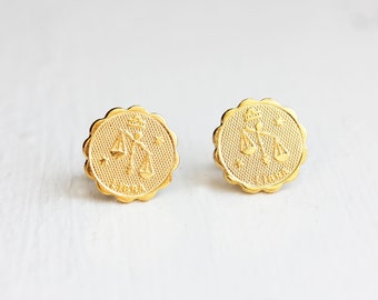 Libra Astrology Studs, Libra Earrings, Libra Stud Earrings, Gold Libra Studs, Astrology Studs, Zodiac Studs, Studs