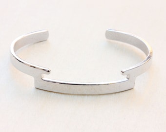 Silver Bar Bracelet, Bar Bracelet, Bar Cuff, Cuff Bracelet, Geometric Bracelet, Modern Bracelet, Silver Cuff, Cuff, Bracelet