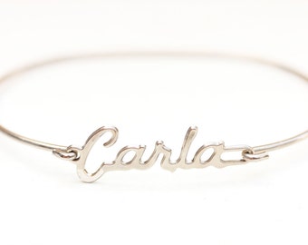 Carla Name Bracelet Silver, Name Bracelet, Vintage Name Bracelet Silver, Vintage Name Bracelet, Silver Bracelet, Vintage Bracelet