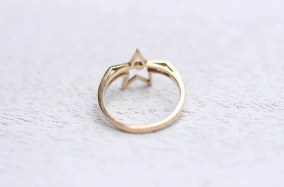 Star Ring Gold, Gold Star Ring, 14K Star Ring, Go… - image 3