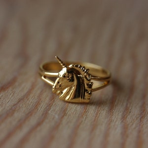 Unicorn Ring Gold, Adjustable Unicorn Ring, Small Gold Unicorn Ring, Vintage Unicorn Ring, Gold Ring, Unicorn, Adjustable Gold Ring, Ring