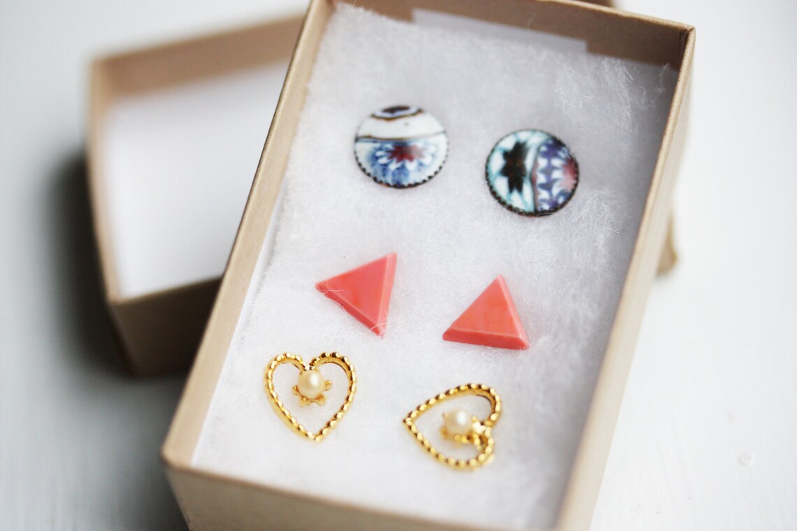 Stud Earring Set You Choose Set of 3 Studs Stud Set Studs Etsy
