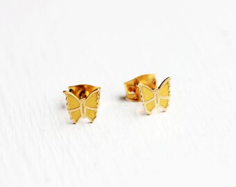 Yellow Butterfly Studs