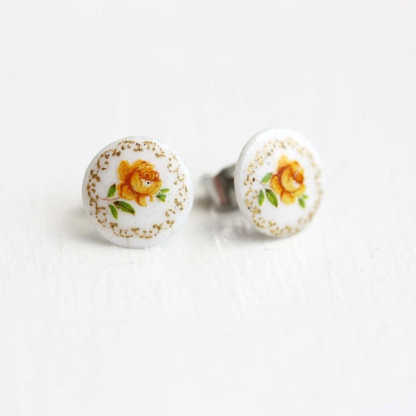 Yellow Flower Studs